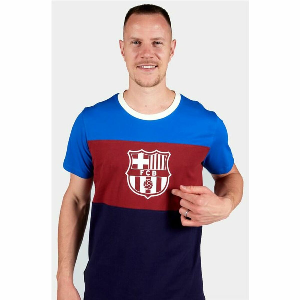 Kortärmad fotbollströja för herrar F.C. Barcelona Blå - 6