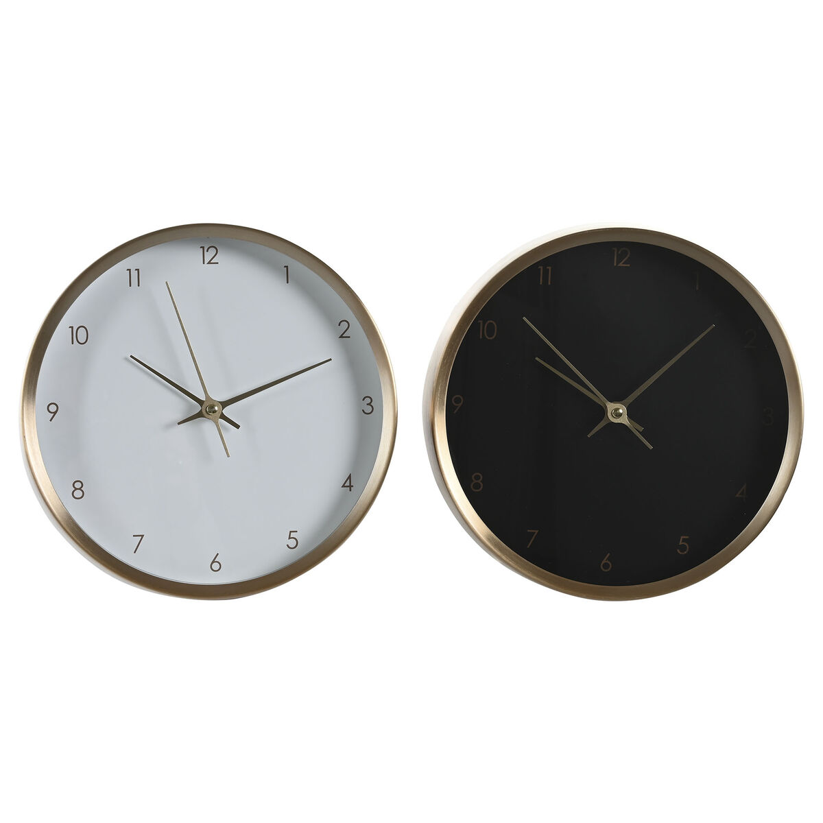 bordsklocka DKD Home Decor Vit Svart Gyllene Kvinna (2 antal)