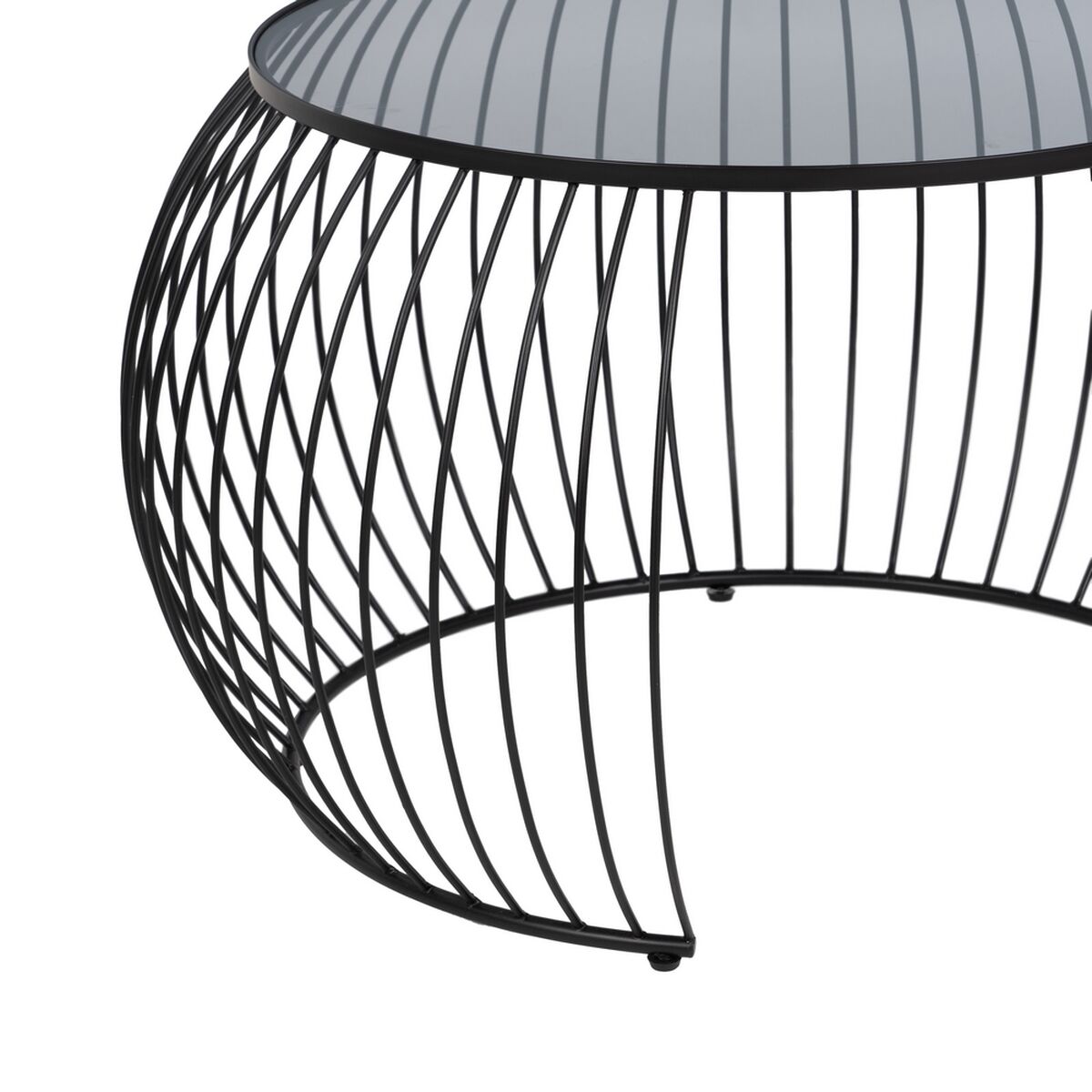 Soffbord Svart Glas Järn 89 X 80 X 51 CM (2 antal) - 6