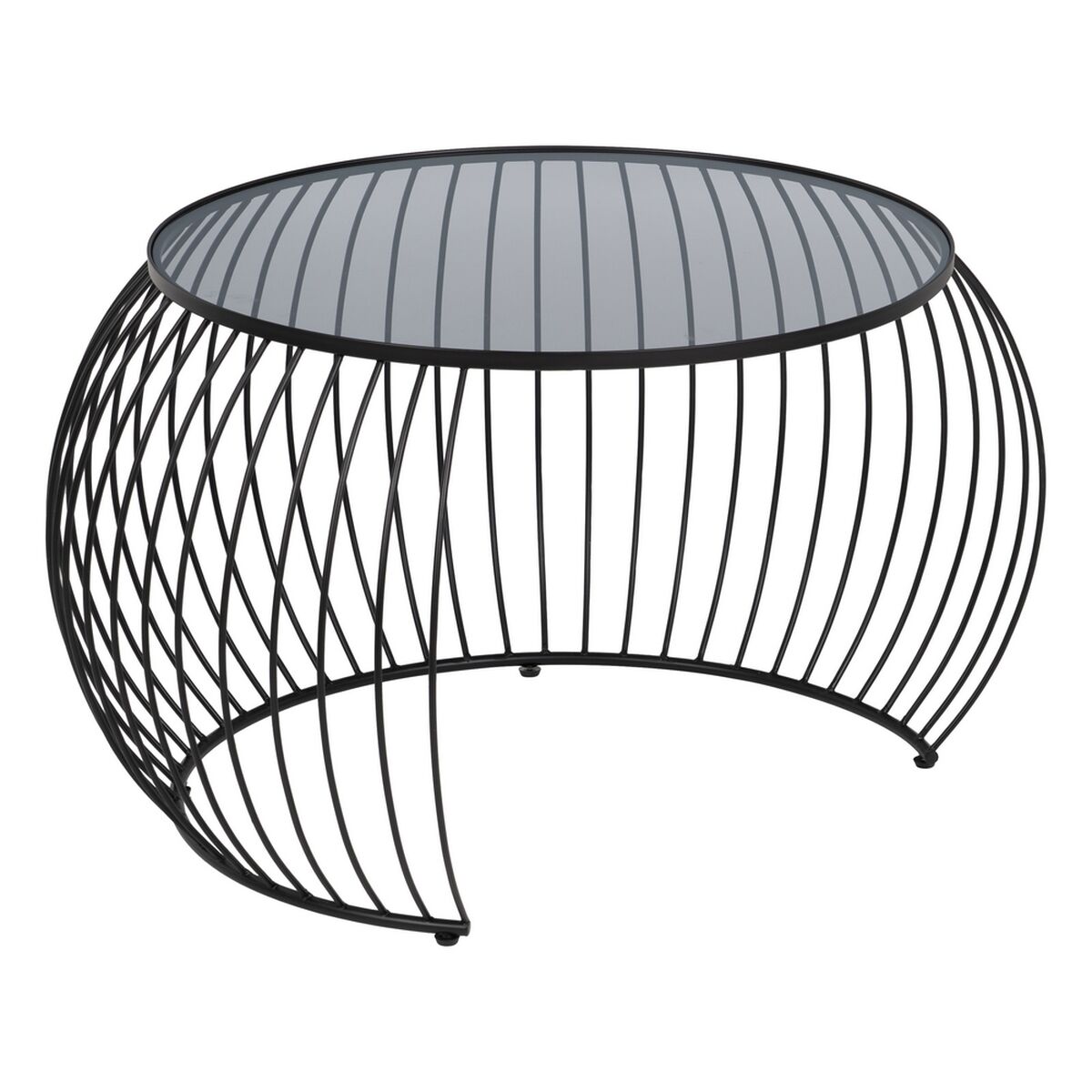 Soffbord Svart Glas Järn 89 X 80 X 51 CM (2 antal) - 4