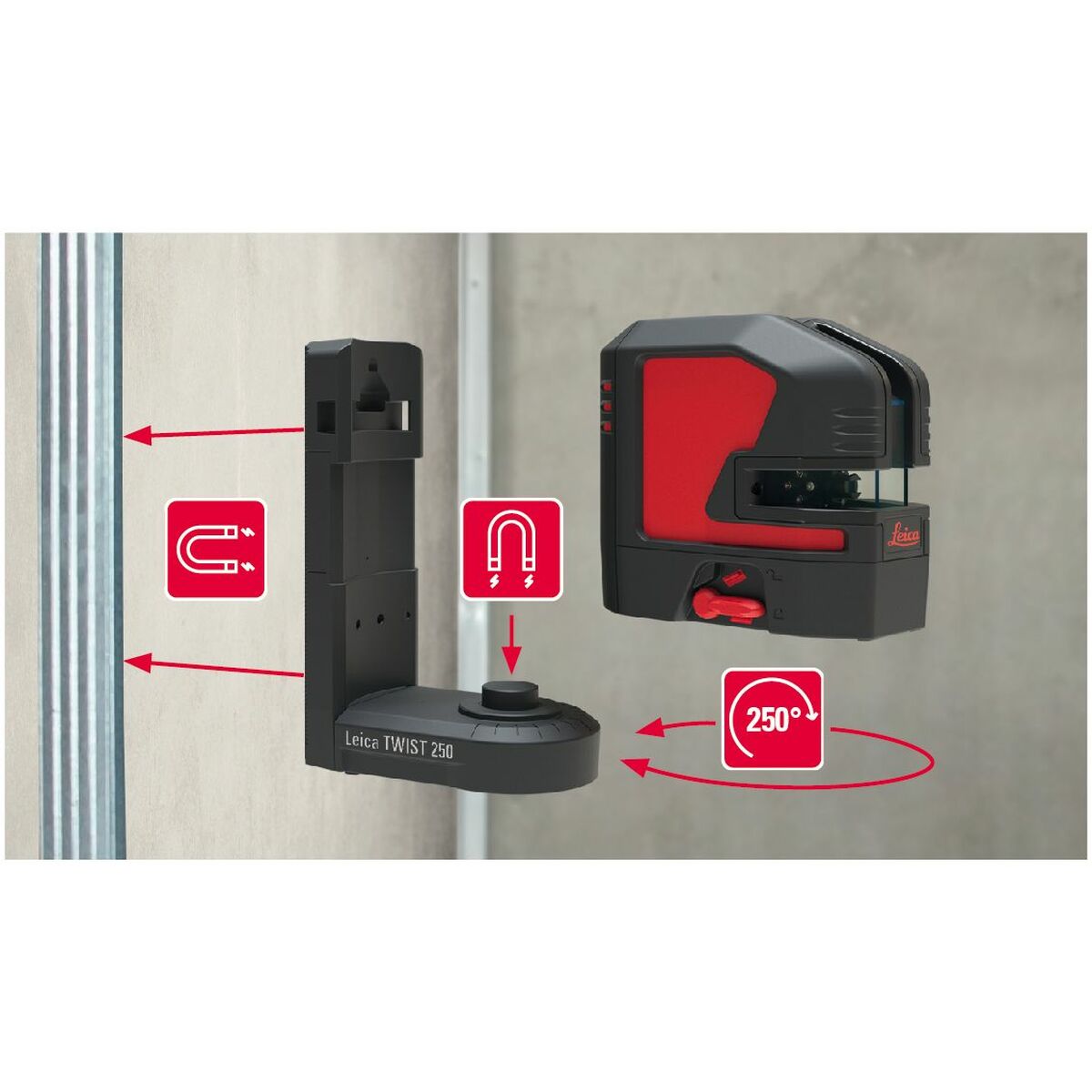 Stöd för lasernivå Leica Geosystems TWIST 250 Linjelaser nivå - 3