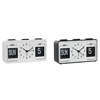 Väckarklocka DKD Home Decor Vit Svart PVC 17 x 5 x 9 cm (2 antal)