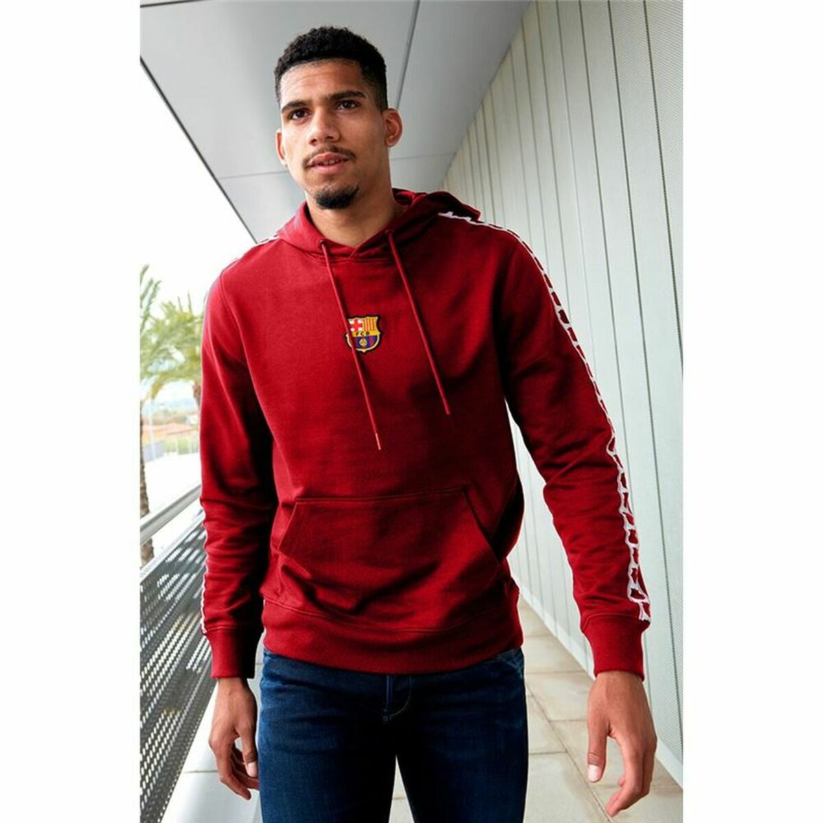 Tröja med huva Herr F.C. Barcelona Rödbrun - 5