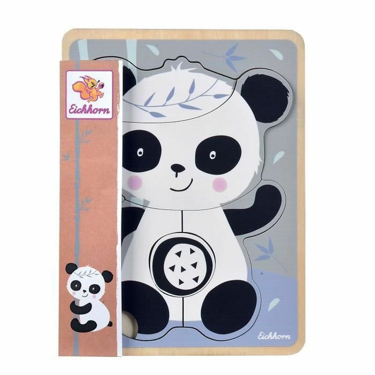 Barnpussel i trä Eichhorn Panda 6 Delar