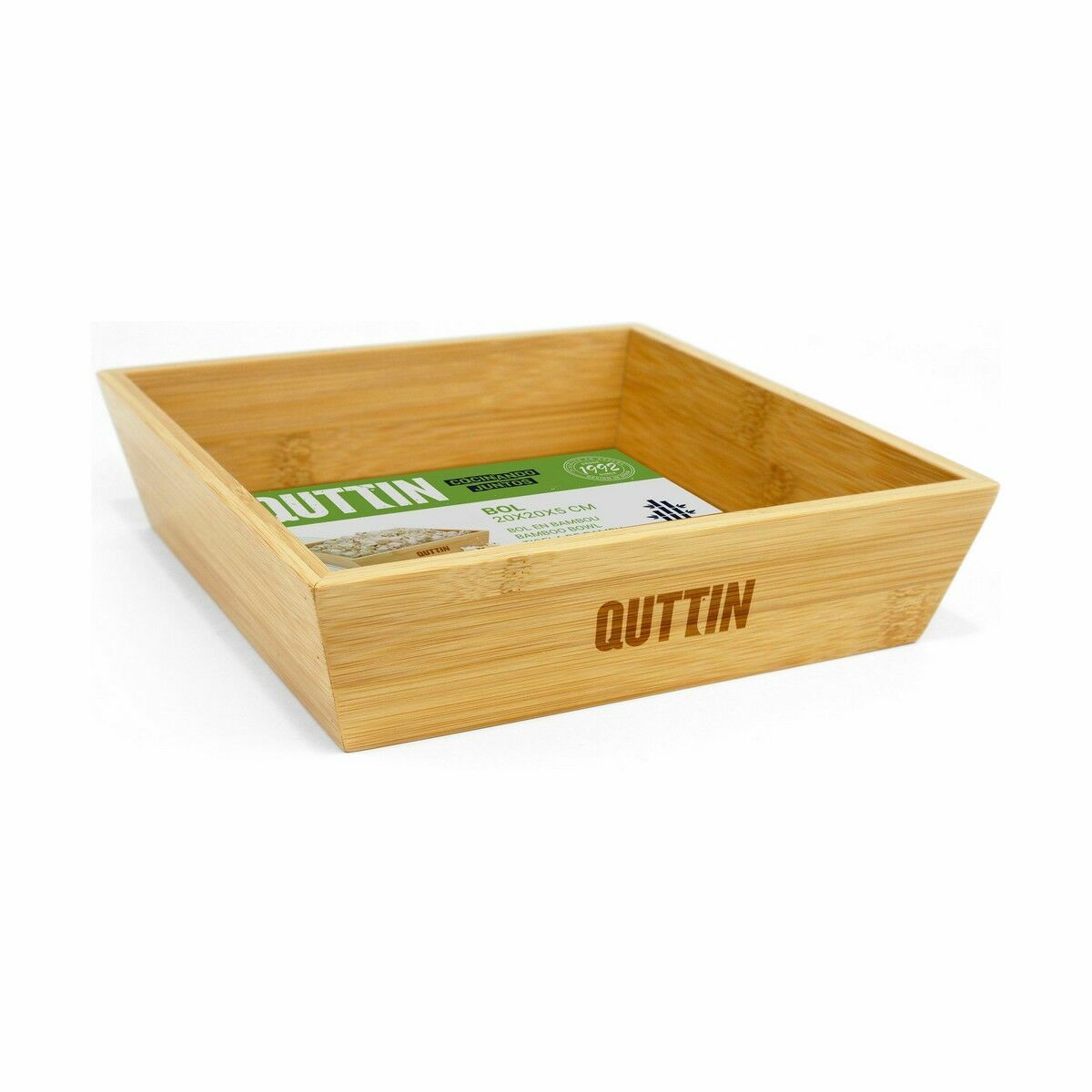 Skål Quttin Brun Bambu 20 x 20 x 5 cm (12 antal) - 2