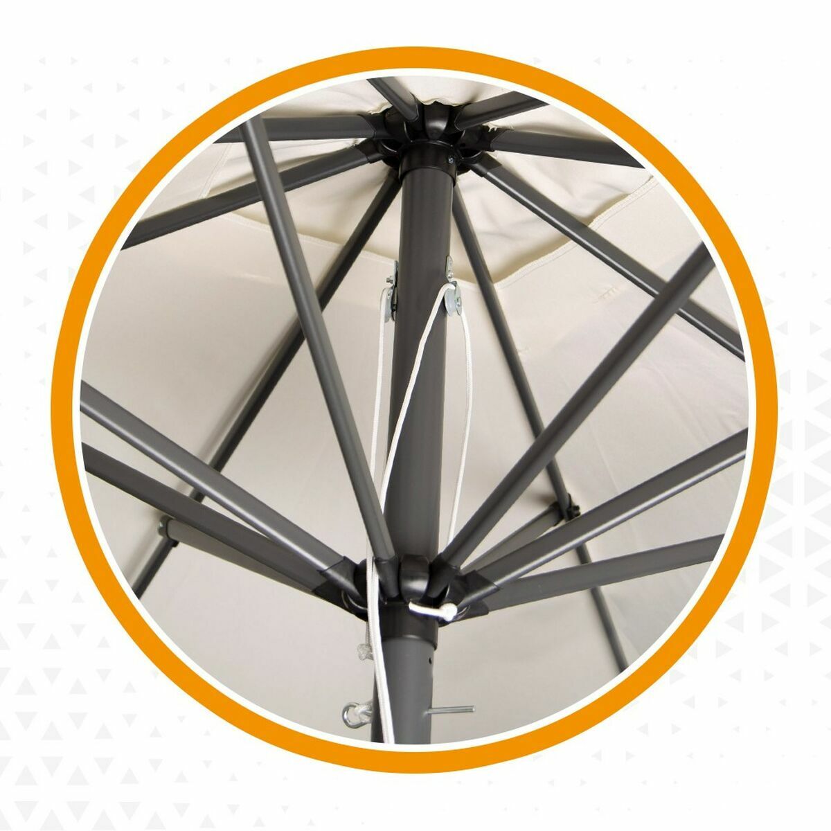 parasoll Aktive Kräm Aluminium Stål 270 x 270 cm - 2