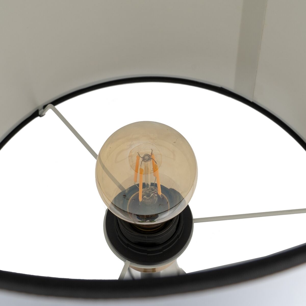 Golvlampa Vit Svart Gyllene Järn Tyg 40 W 28 x 28 x 157 cm - 5
