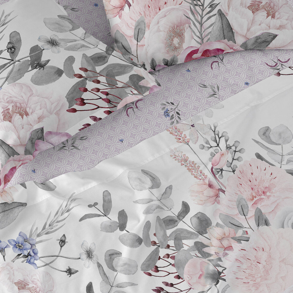 Underlakan HappyFriday Delicate bouquet Multicolour 200 x 200 x 32 cm - 5
