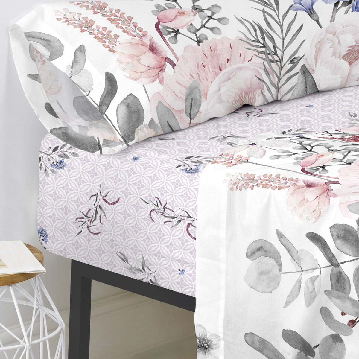 Underlakan HappyFriday Delicate bouquet Multicolour 200 x 200 x 32 cm - 3