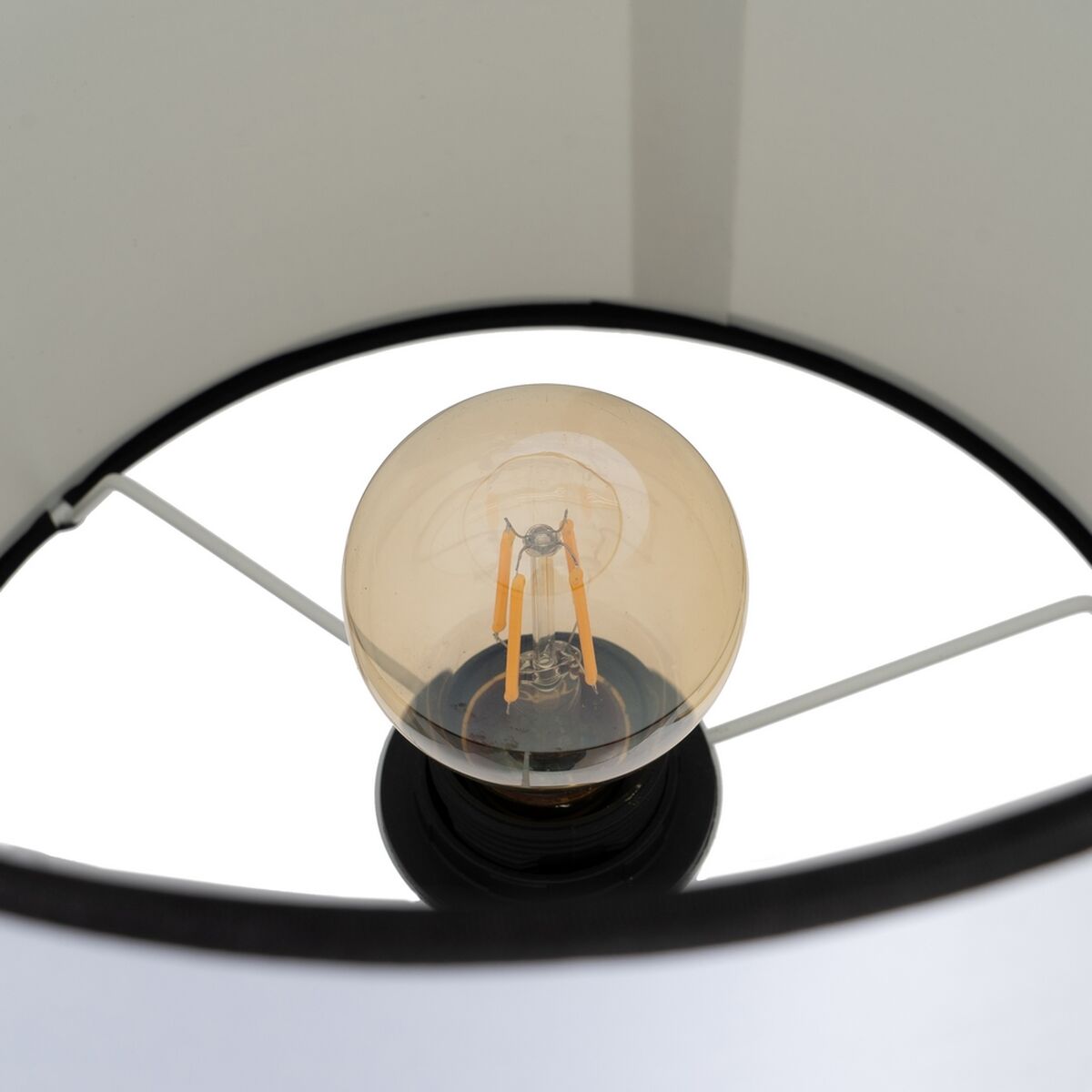 Bordslampa Vit Svart Gyllene Järn Tyg 40 W 25 x 25 x 74 cm - 6