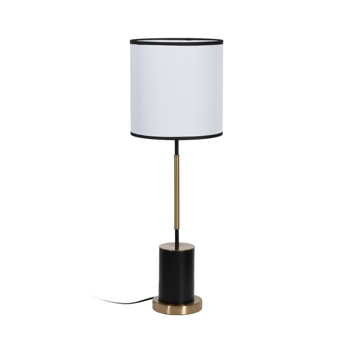 Bordslampa Vit Svart Gyllene Järn Tyg 40 W 25 x 25 x 74 cm