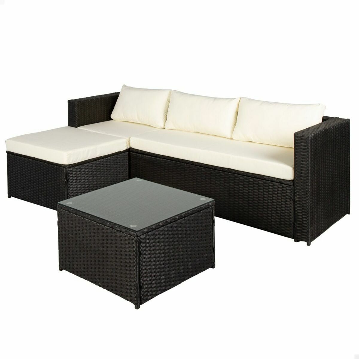 Soffgrupp med bord Aktive 3-mans soffa Sidobord 125 x 67 x 64 cm