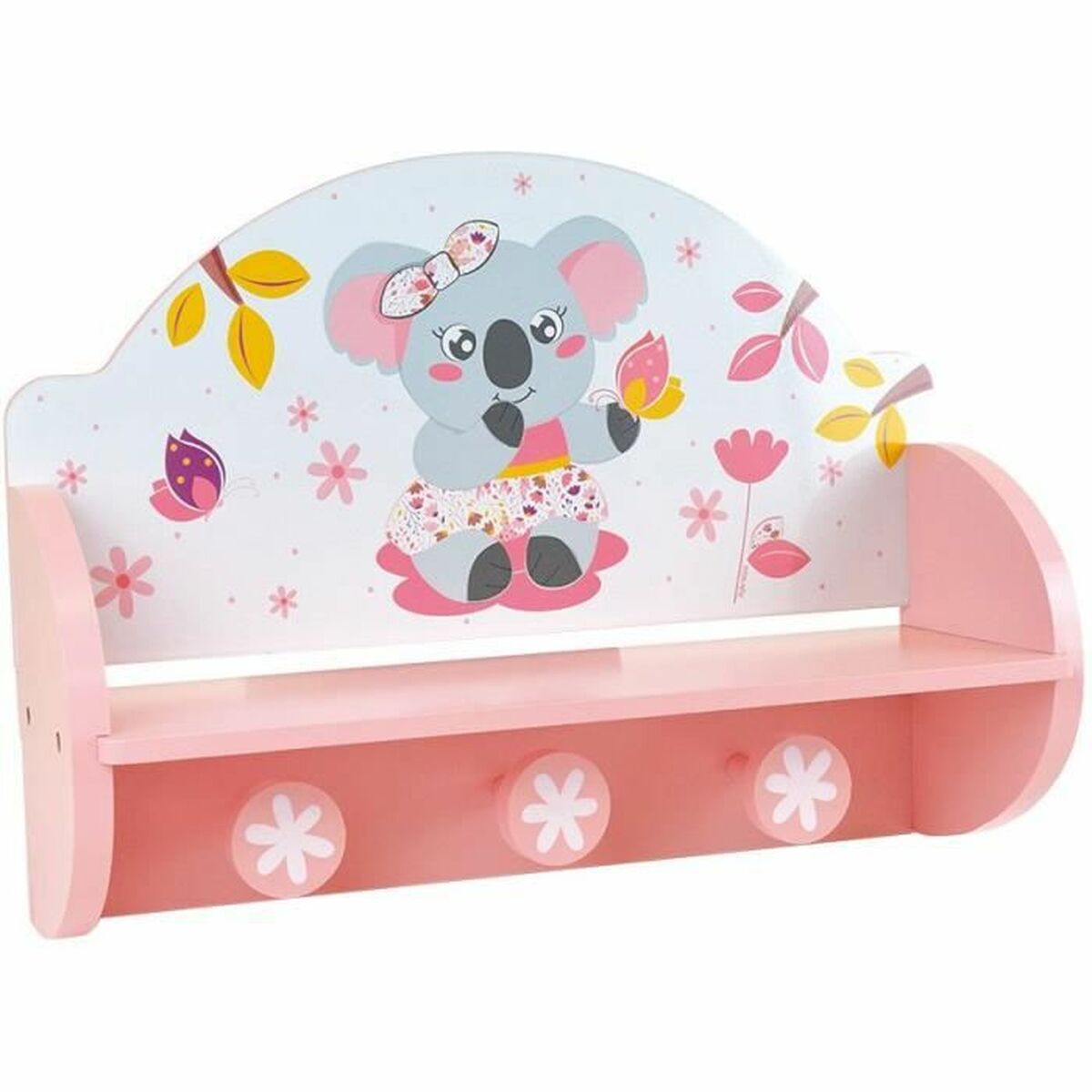 Väggmonterad rockhängare Fun House Rosa Trä MDF (33 x 46 x 15 cm) - 2