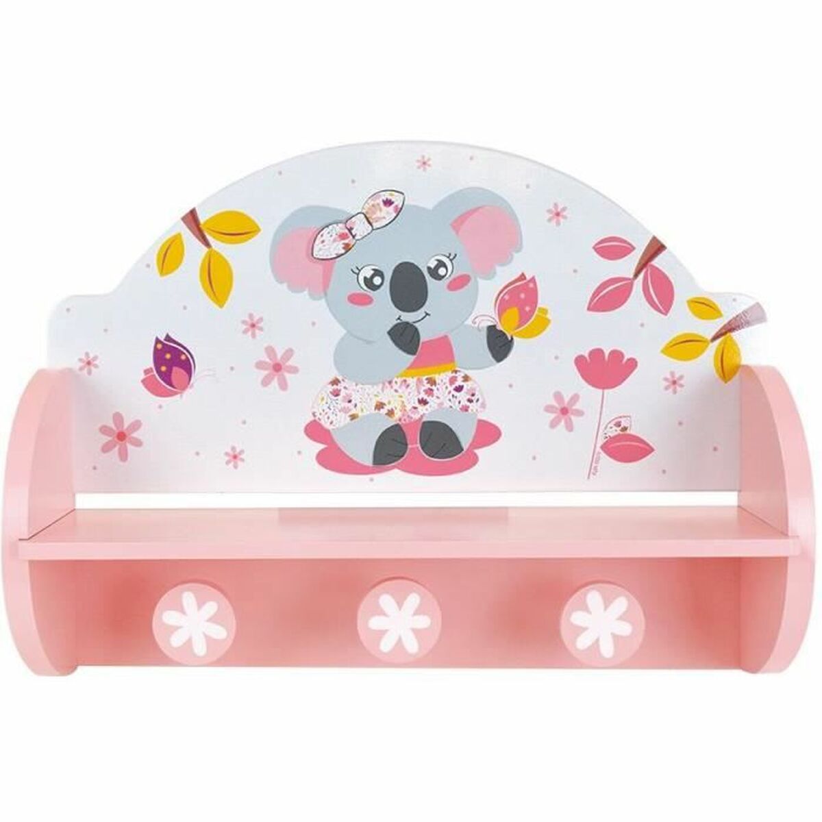 Väggmonterad rockhängare Fun House Rosa Trä MDF (33 x 46 x 15 cm) - 3