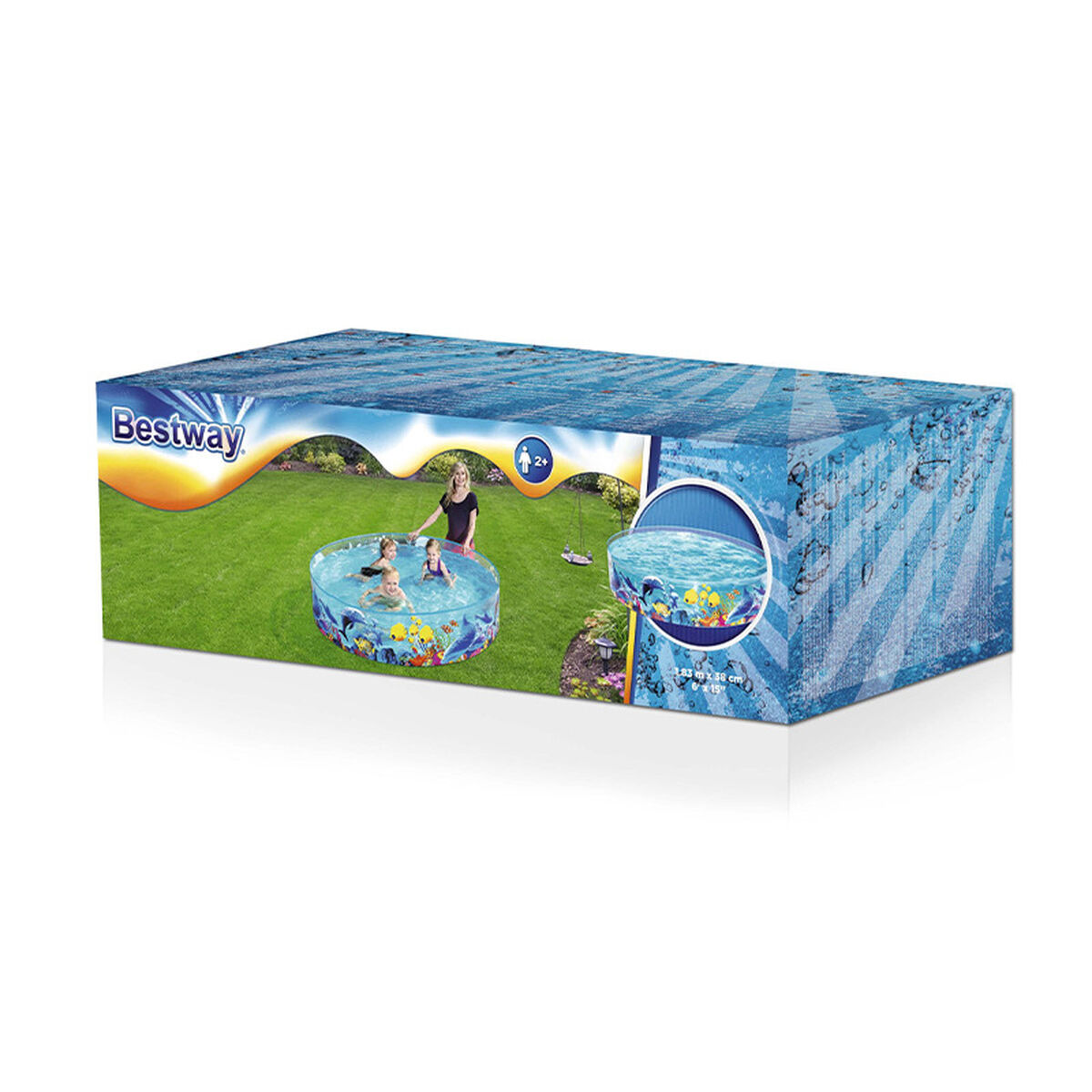 Bestway Trädgårdspool i hård PVC för barn Marina 183x38 cm +2 år 55030 - 2