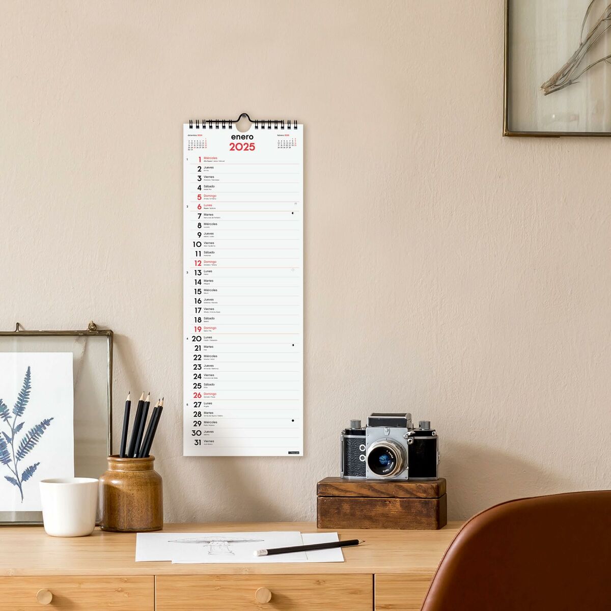 Väggkalender Finocam Papper 2025 15,5 x 43 cm - 2