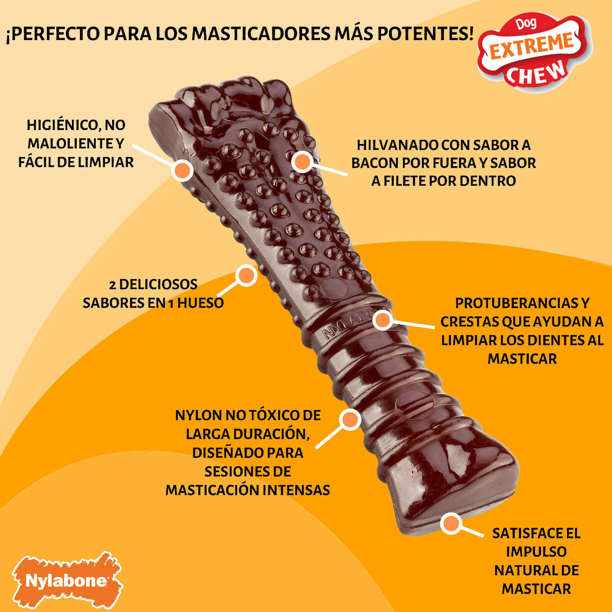 Ben Nylabone Brun Bacon XL - 2