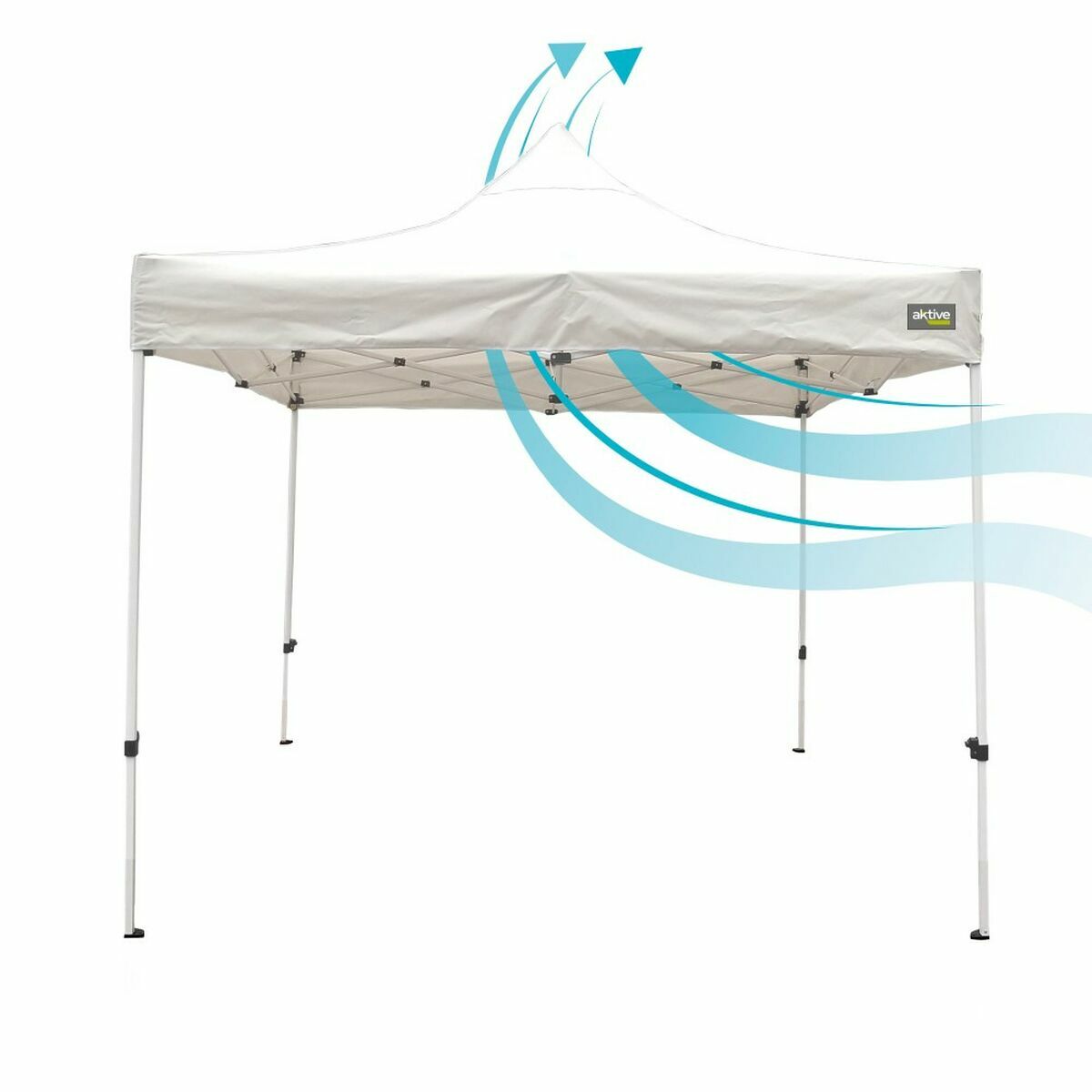 Gazebo Aktive 300 x 300 x 220 cm Vit Hopfällbar Justerbar höjd - 6