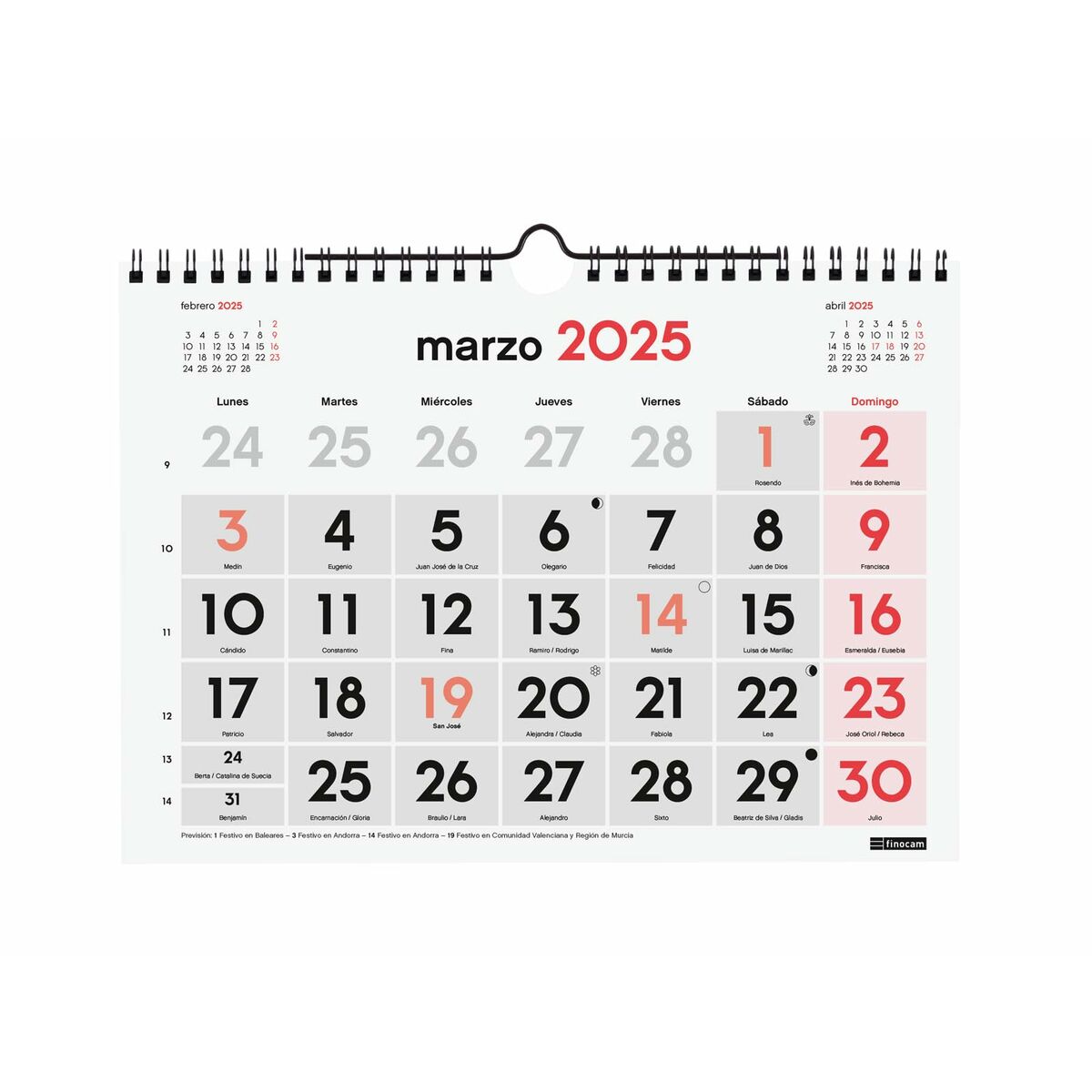 Väggkalender Finocam Papper 2025 21 x 15 cm - 3