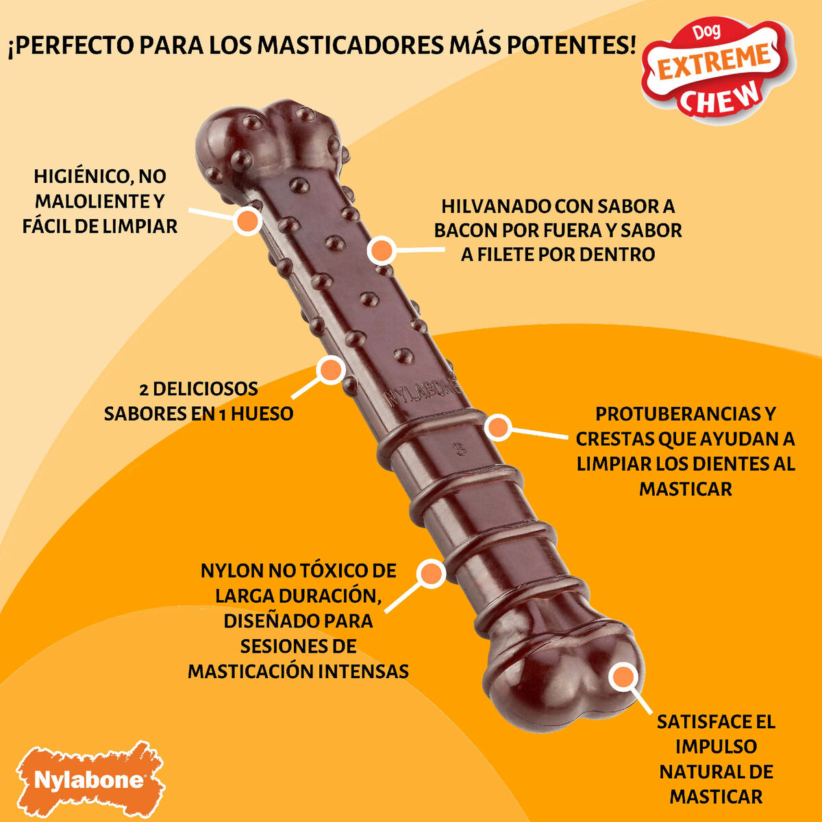 Ben Nylabone Brun Bacon L - 2
