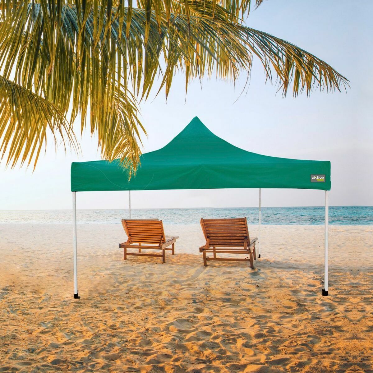 Gazebo Aktive 300 x 300 x 220 cm Grön Hopfällbar Justerbar höjd - 2