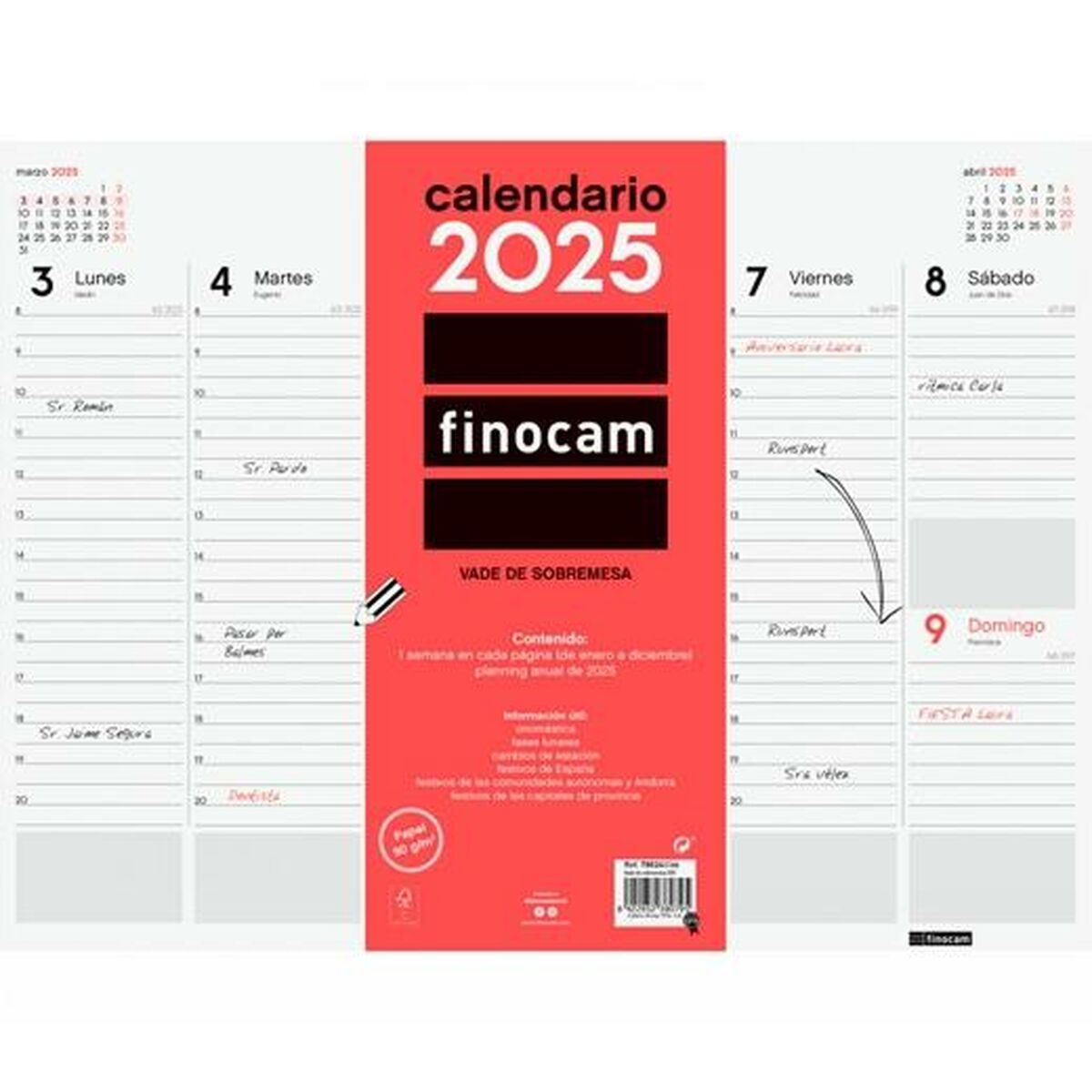 Skrivbordskalender Finocam Papper 42 x 31 cm 2025 Vecka att se