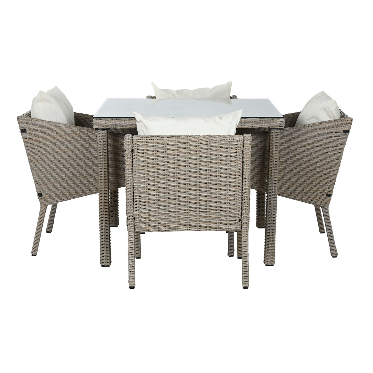 Bordsgrupp med 4 stolar Home ESPRIT 90 x 90 x 72 cm