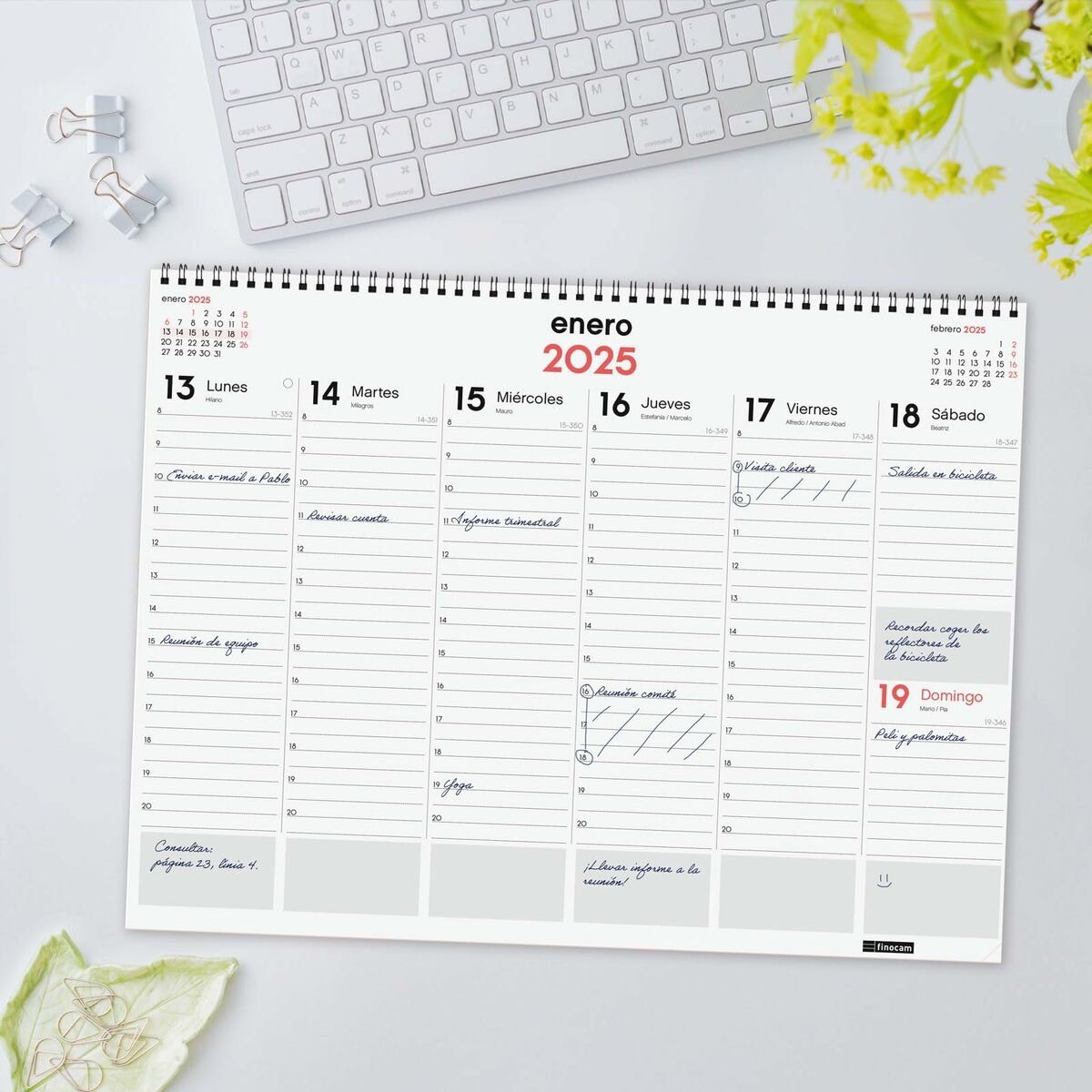Skrivbordskalender Finocam Papper 42 x 31 cm 2025 Vecka att se - 2
