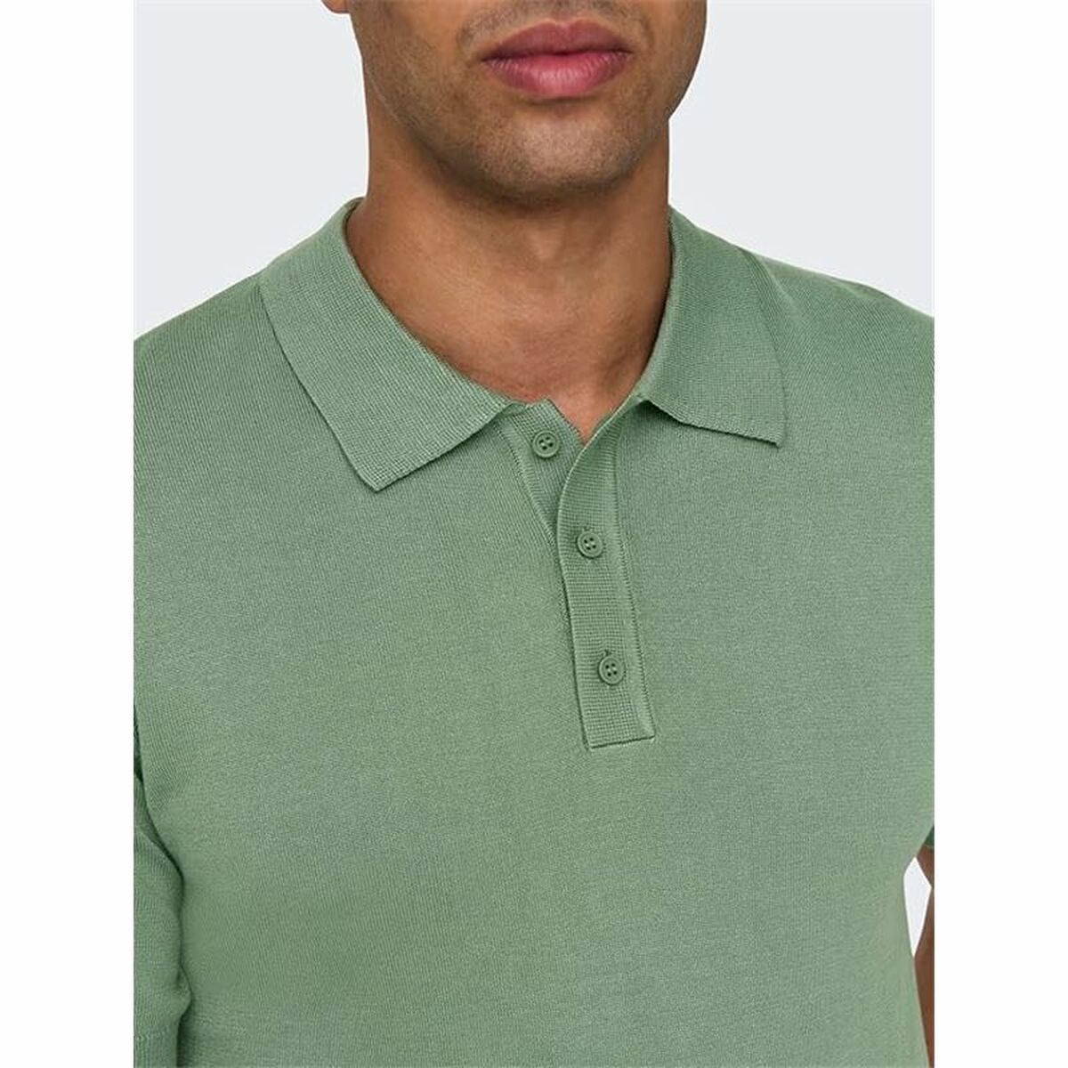 Polotröja kortärmad Herr Only & Sons Onswyler Life Reg 14 Ss Knit Grön - 3