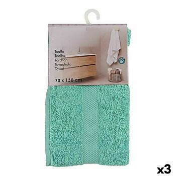 Badhandduk Berilo 5313 Turkos 80 % bomull 20 % Polyester 70 x 0,5 x 130 cm (3 antal)