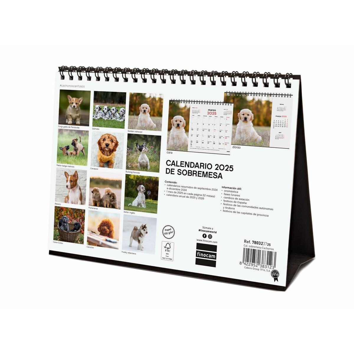 Skrivbordskalender Finocam CACHORROS CARIÑOSOS Multicolour Papper 21 x 15 cm 2025 - 6
