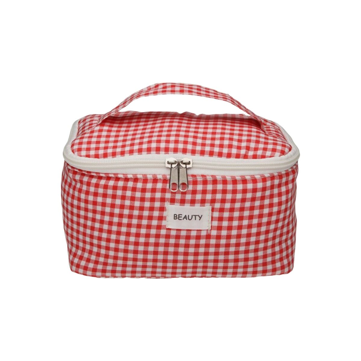Resenecessär Versa Vichy Röd Polyester Textil 12 x 12 x 20 cm - 2
