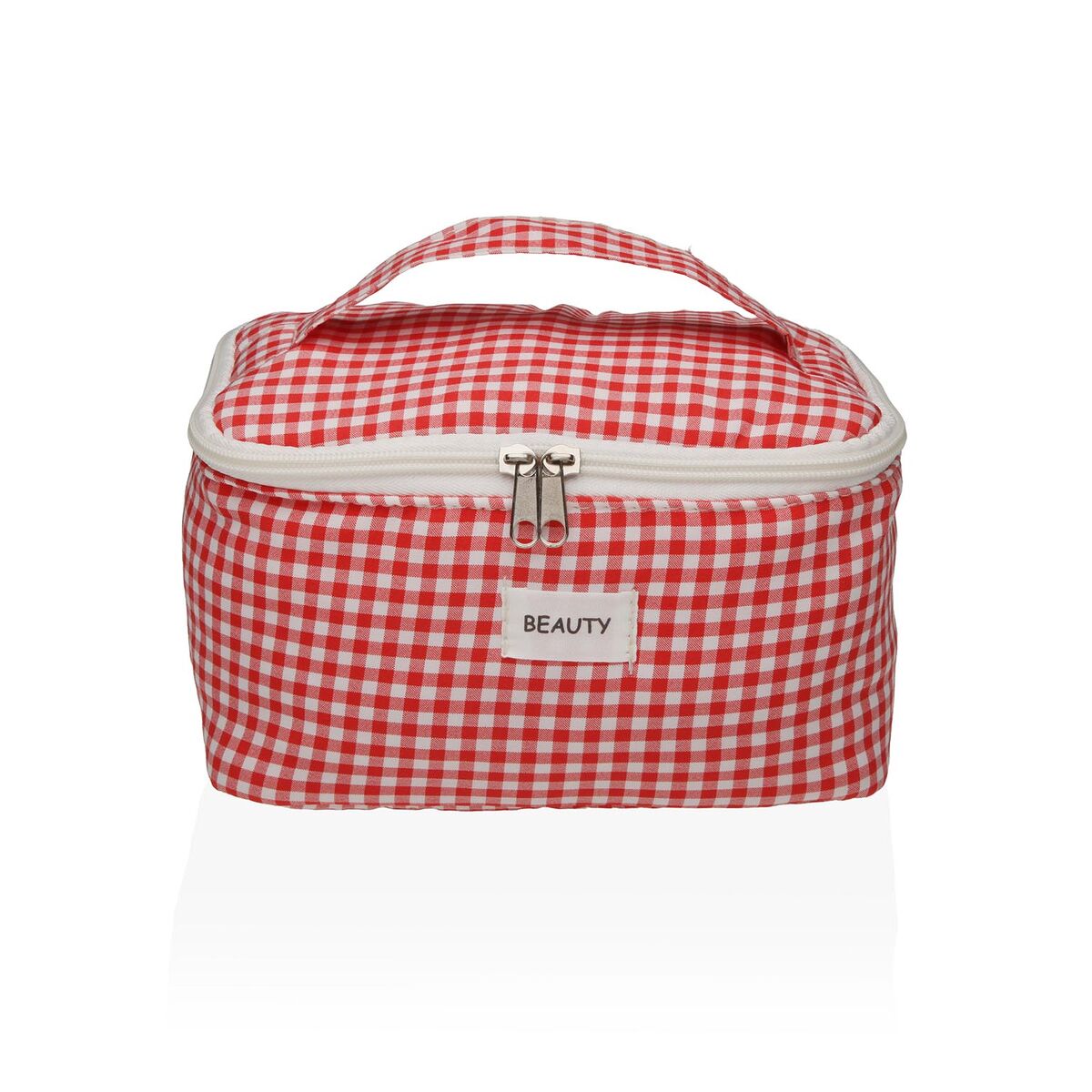 Resenecessär Versa Vichy Röd Polyester Textil 12 x 12 x 20 cm
