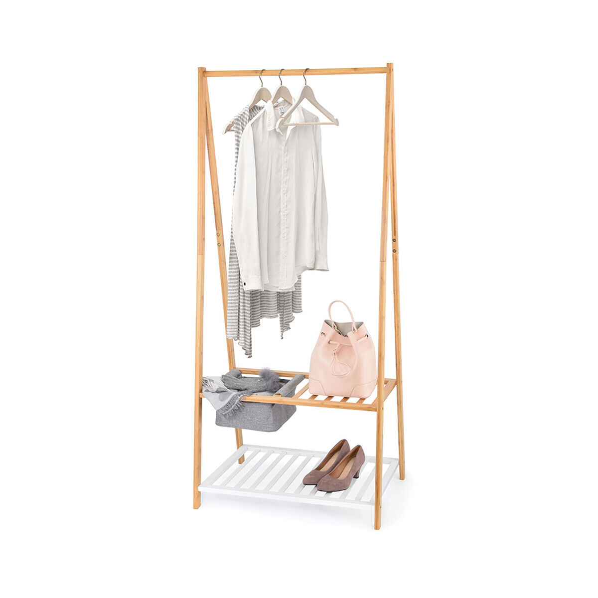 Hattställ Domopak Living Skoställ Bambu 70 x 45 x 160 cm - 3