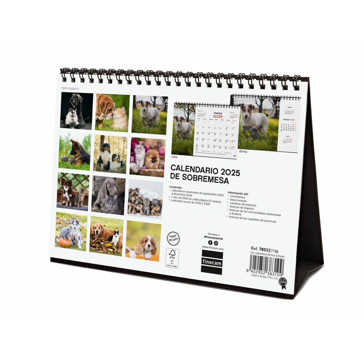 Skrivbordskalender Finocam PERROS Y GATOS Multicolour Papper 21 x 15 cm 2025 - 6