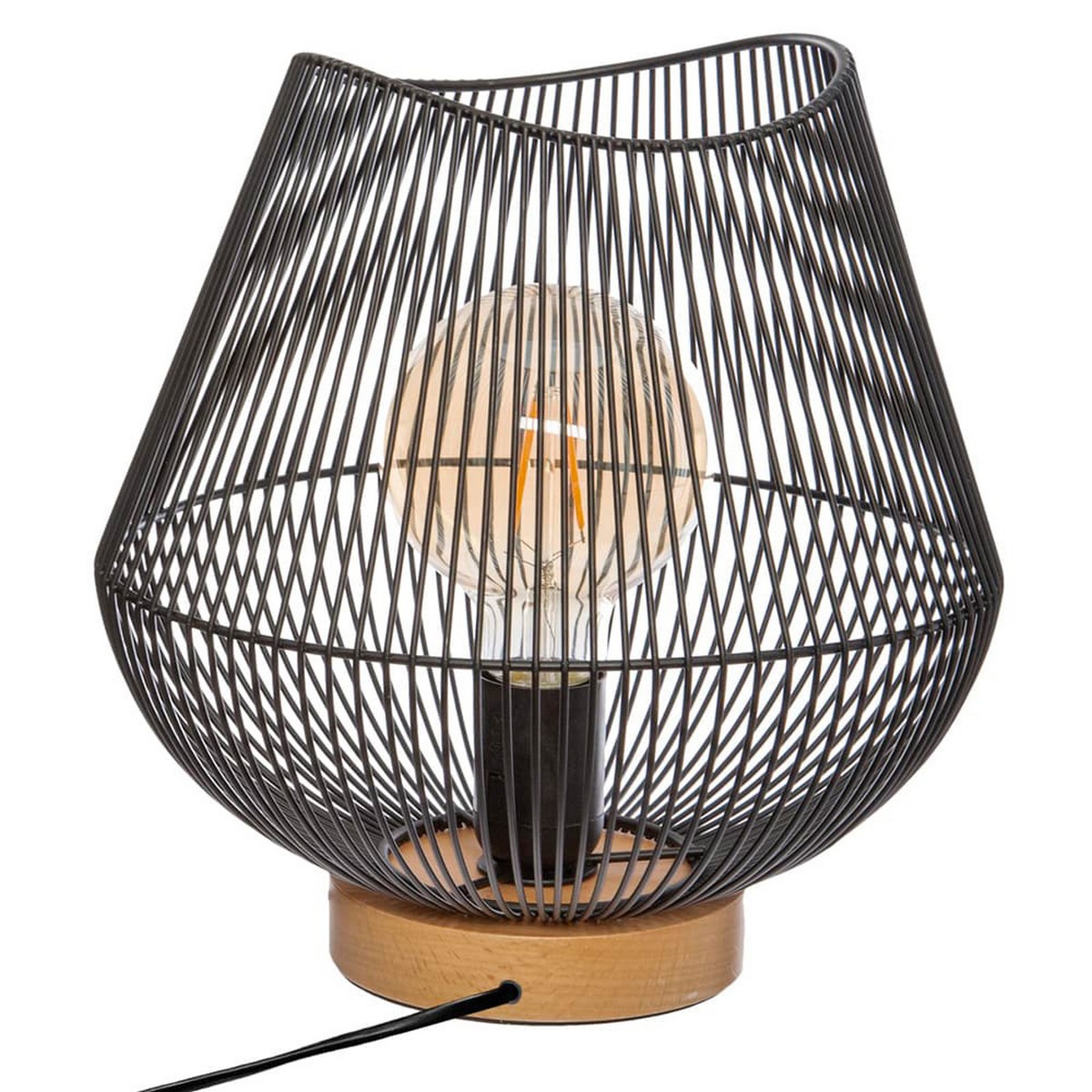 Bordslampa Atmosphera Jena Svart Metall 40 W (Ø 28 x 26 cm) - 4