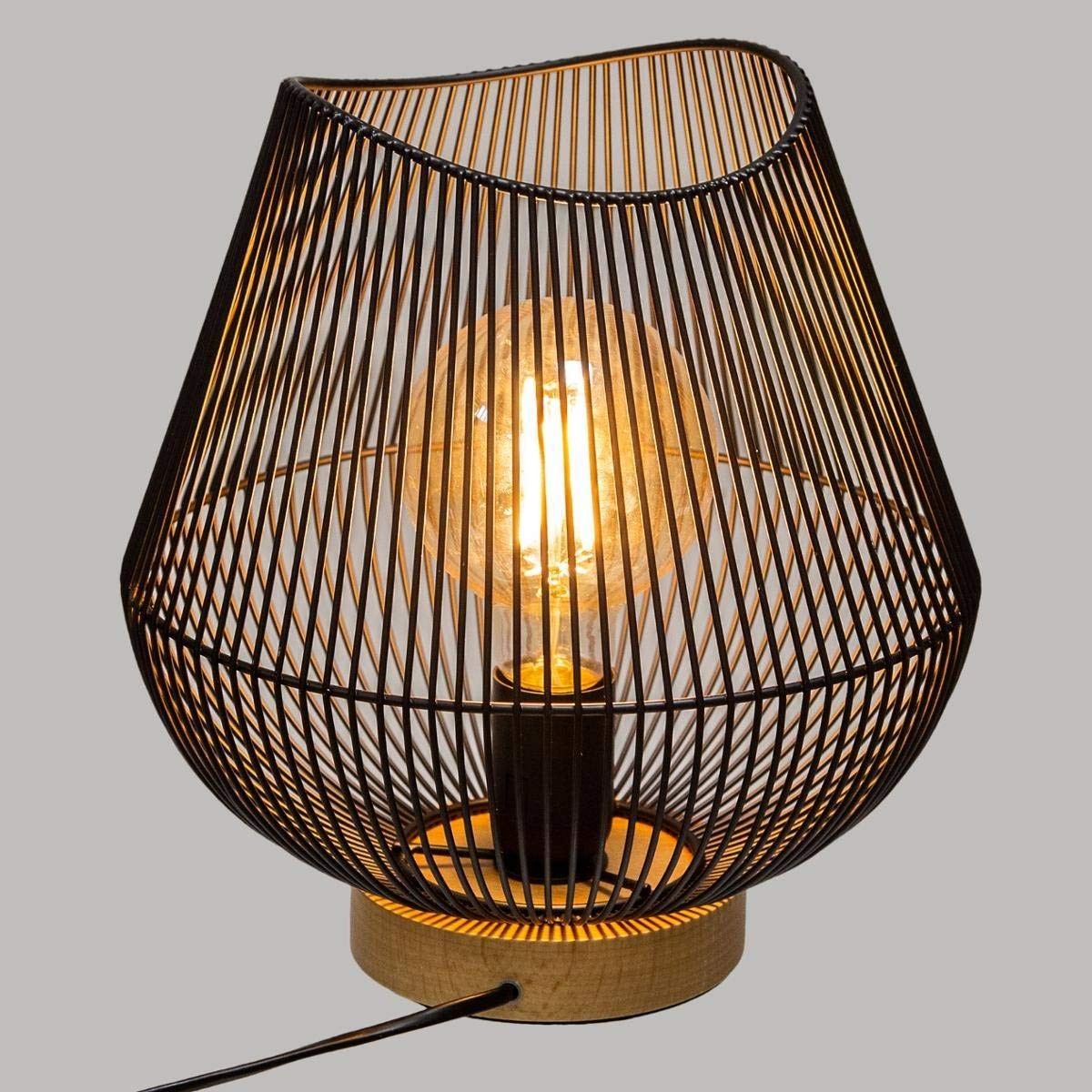 Bordslampa Atmosphera Jena Svart Metall 40 W (Ø 28 x 26 cm) - 2