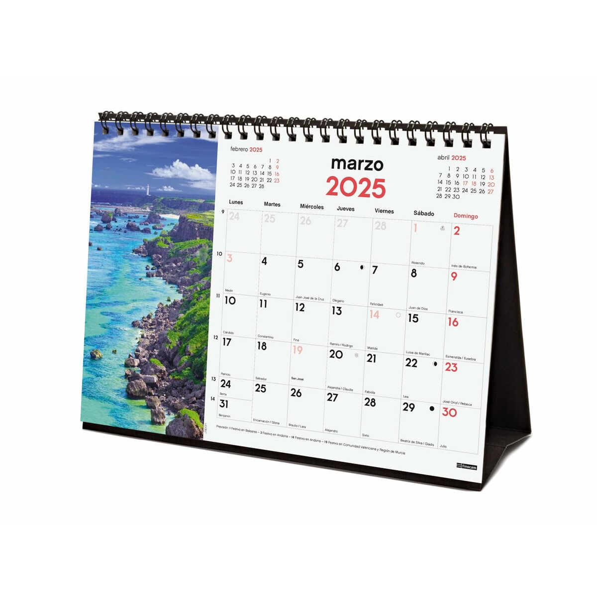Skrivbordskalender Finocam PAISAJES PARADISÍACOS Multicolour Papper 21 x 15 cm 2025 - 4