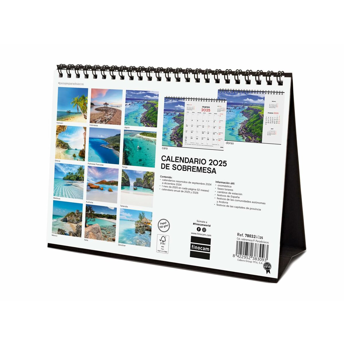 Skrivbordskalender Finocam PAISAJES PARADISÍACOS Multicolour Papper 21 x 15 cm 2025 - 6