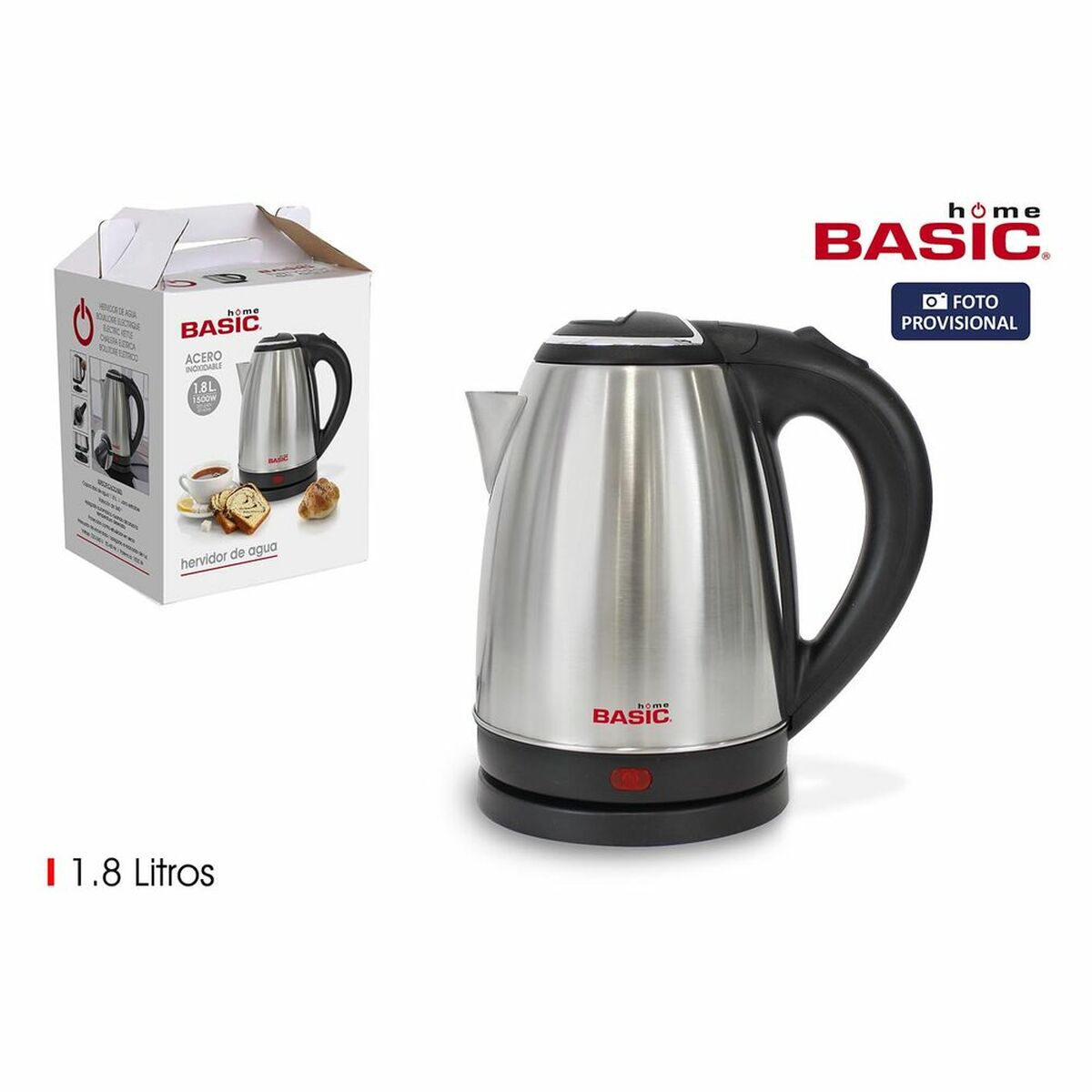 Vattenkokare med LED -ljus Basic Home 1500 W (1,8 L) - 2