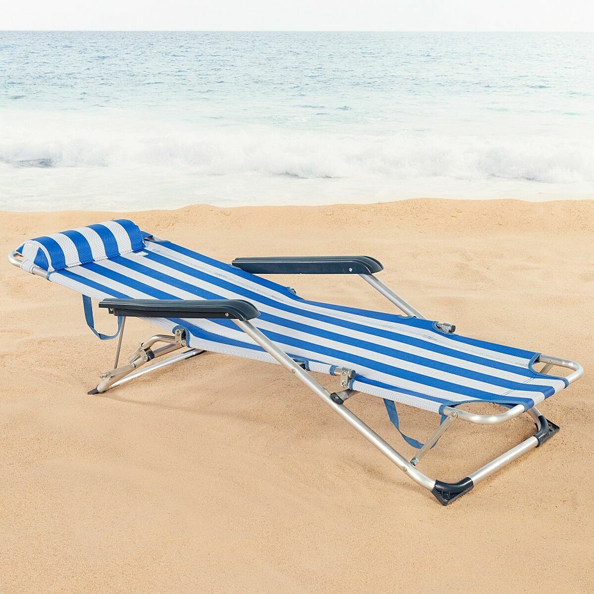 Lutbar vilstol Aktive Edények Aluminium Blå Vit 153 x 47 x 33 cm - 3
