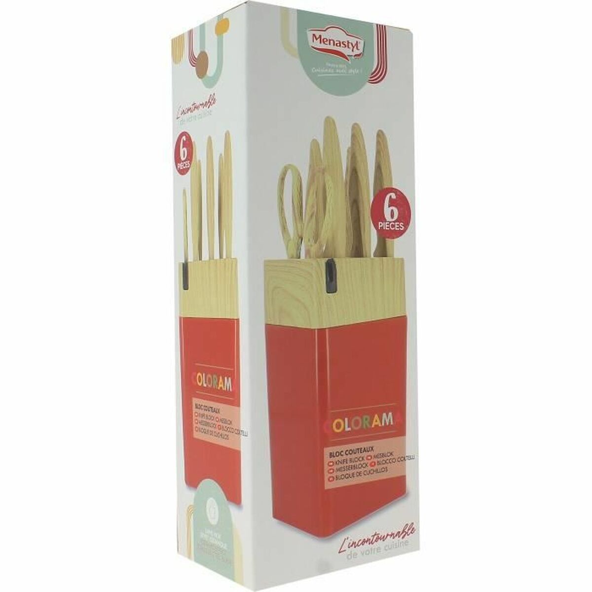 Knivset Menastyl polypropen Rosa 6 Delar (6 antal) - 2