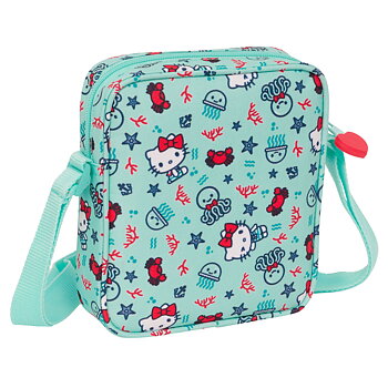 Axelväska Hello Kitty Sea lovers Turkos 16 x 18 x 4 cm