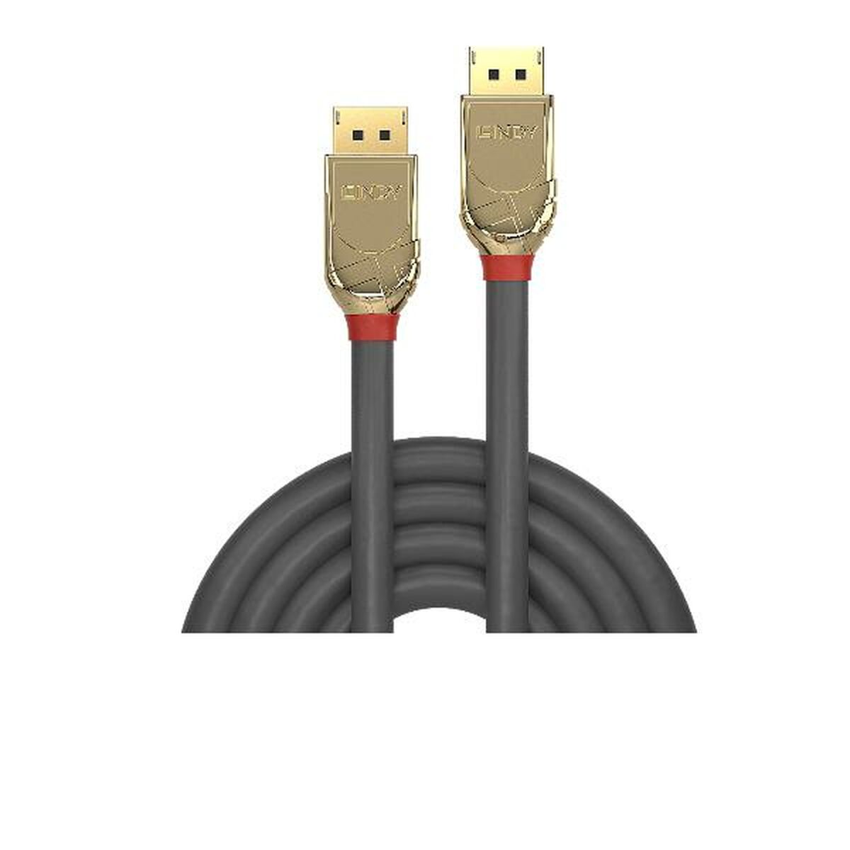 DisplayPort Kabel LINDY 20 m Grå Gyllene