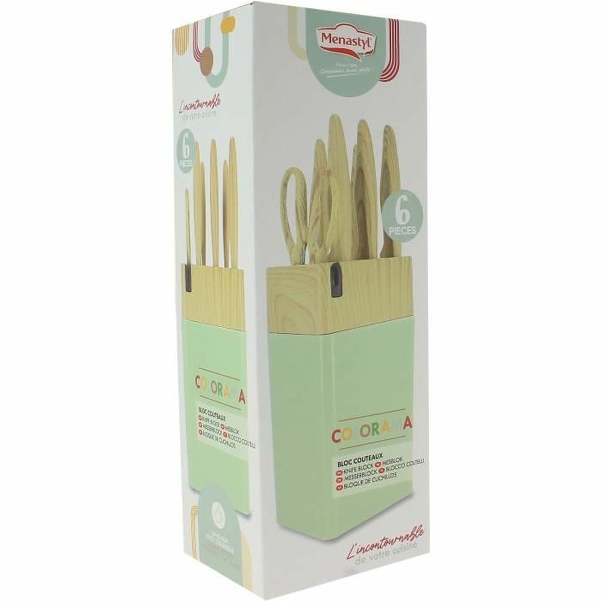 Knivset Menastyl polypropen Grön 6 Delar (6 antal) - 2