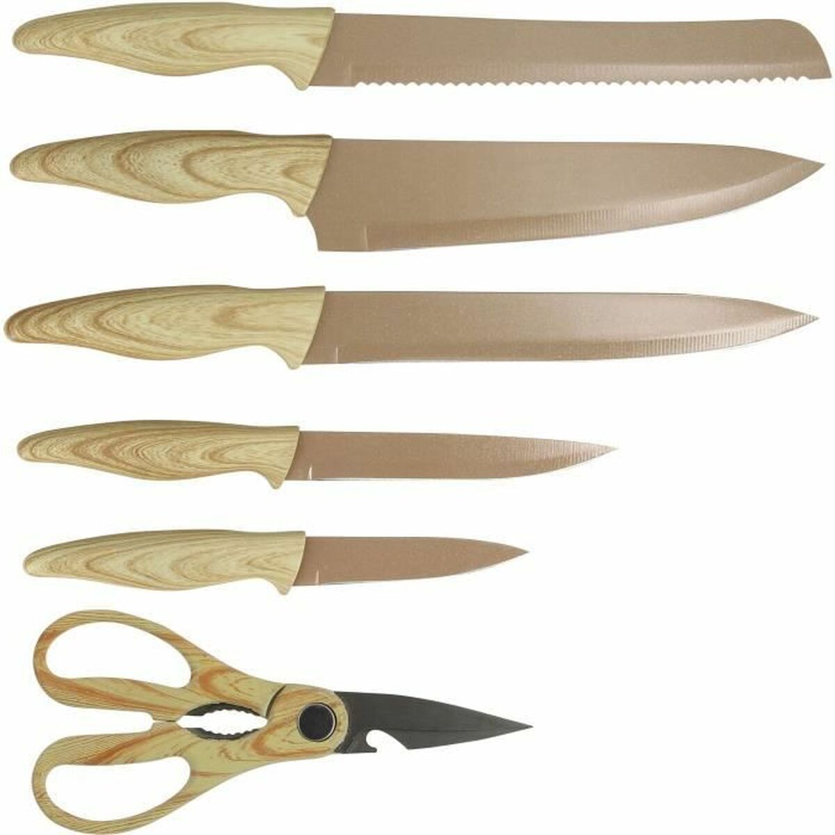 Knivset Menastyl Brun polypropen 6 Delar (6 antal) - 3