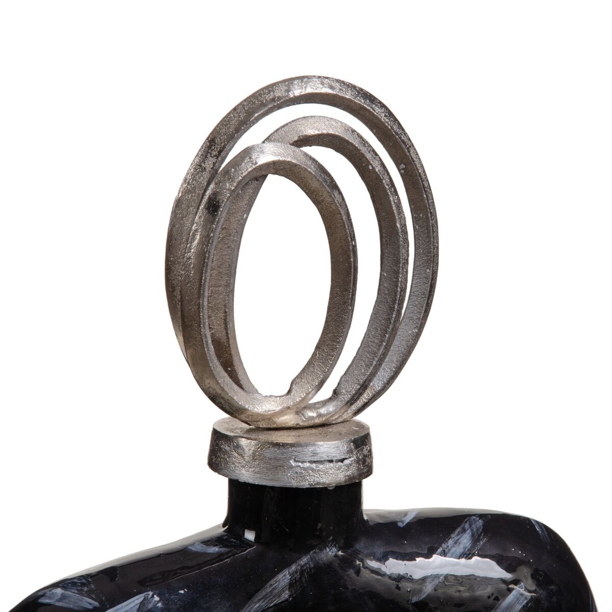 Vas 28 x 14 x 48 cm Glas Svart Metall Silver - 3