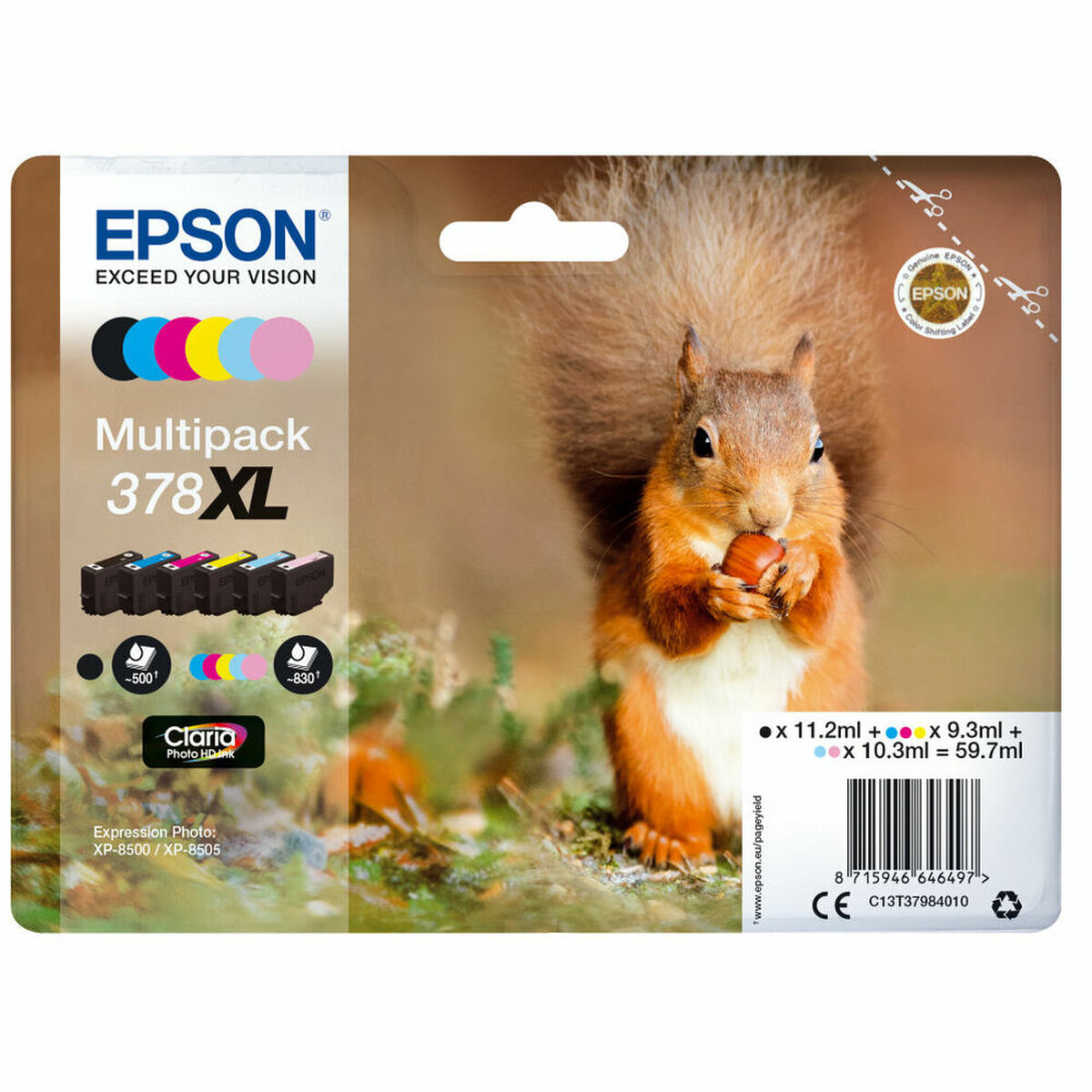 Reservpatroner Epson EP64649 378XL Bläck Gul Svart Turkos Magenta