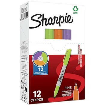Permanent markörpenna Sharpie Grön Purpur Orange (12 antal)