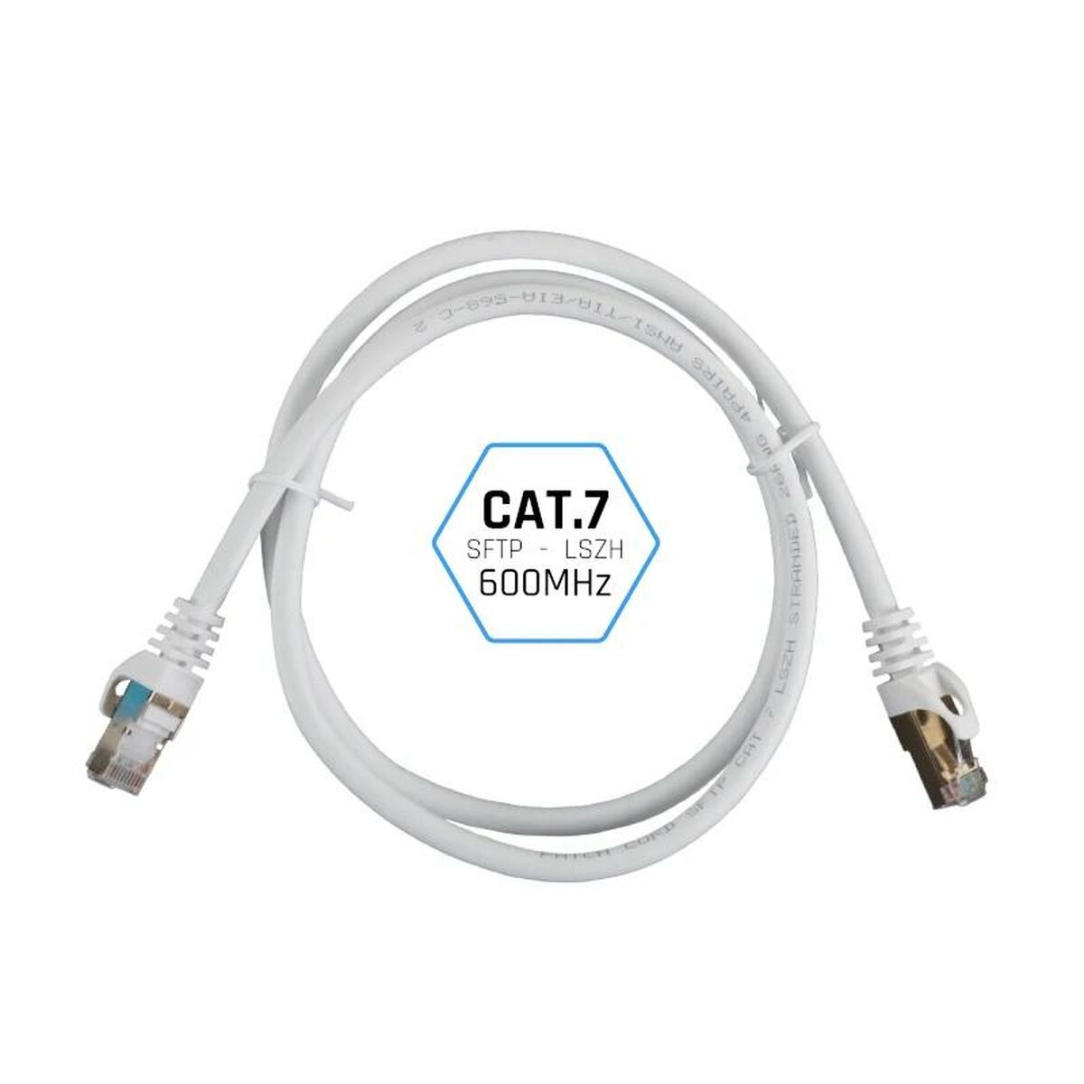 Nätkabel FTP Styv Kategori 7 iggual IGG318638 Vit 5 m - 5